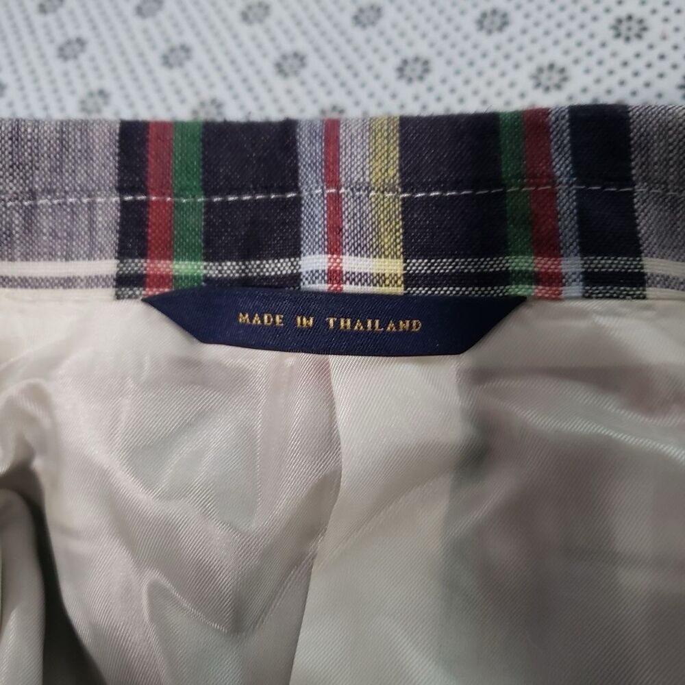 Brooks Brothers 1818 Madison L Multi-Color Madras Plaid Linen Sport Coat Blazer - Picture 5 of 9